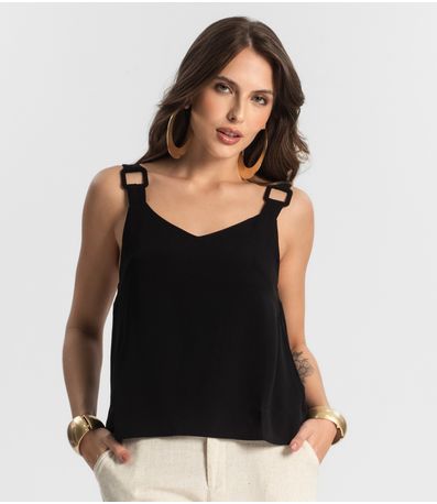 Regata Feminina Com Detalhes Endless Preto