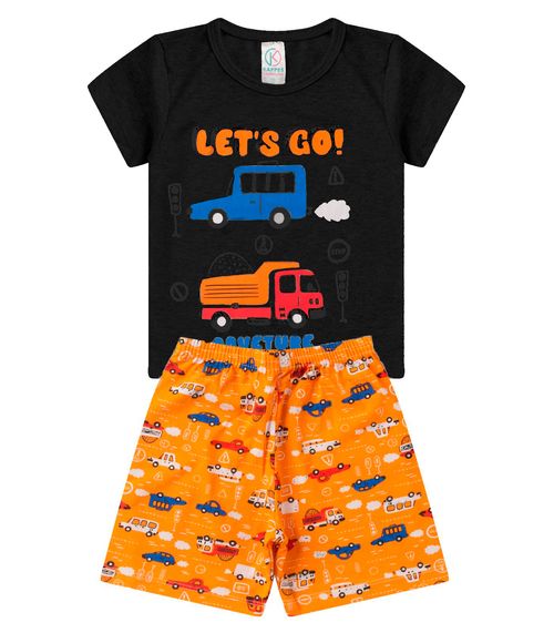 Pijama Infantil Masculino Brilha No Escuro kappes Preto
