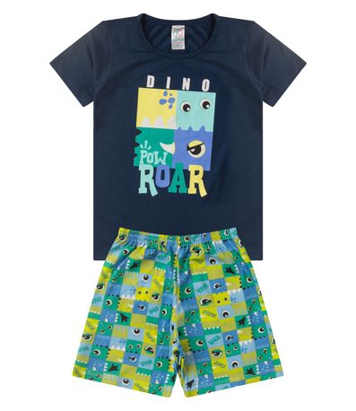 Pijama Infantil Masculino Brilha No Escuro kappes Azul