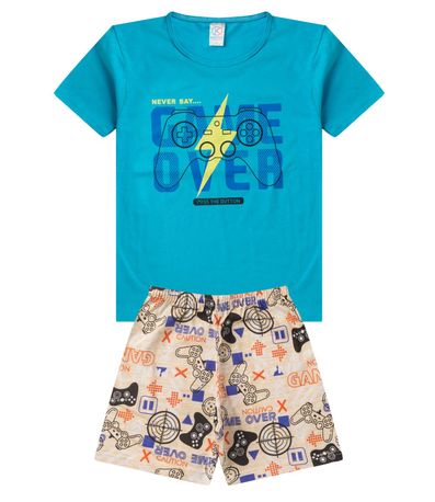 Pijama Juvenil Mascuilno Brilha No Escuro kappes Azul