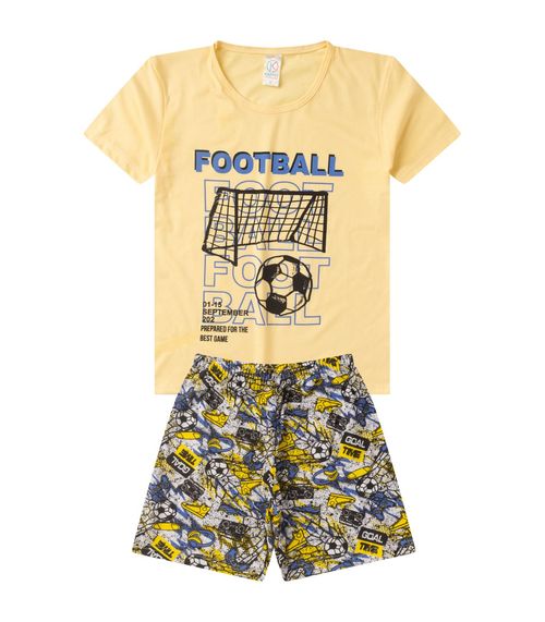 Pijama Juvenil Mascuilno Brilha No Escuro kappes Amarelo