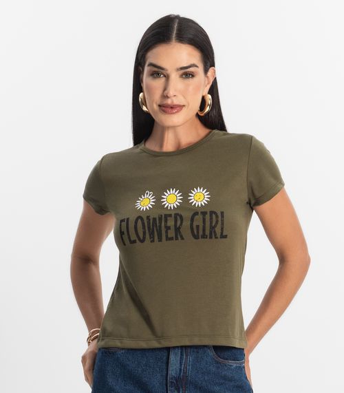 Blusa T-Shirt Feminina Estampada Select Verde