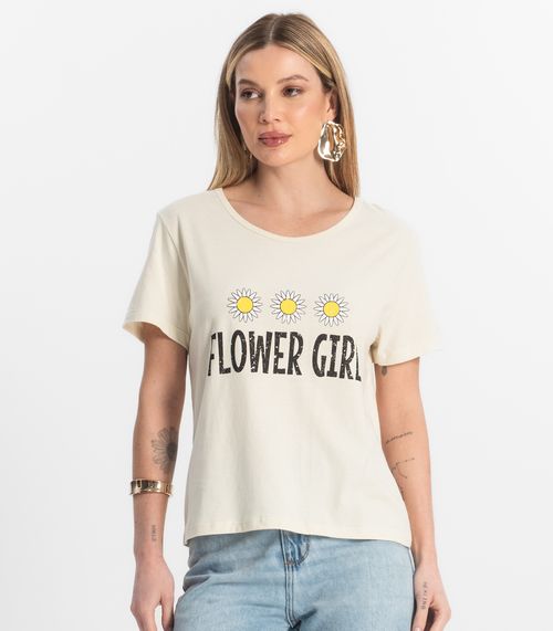 Blusa T-Shirt Feminina Estampada Select Bege