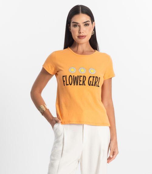 Blusa T-Shirt Feminina Estampada Select Laranja