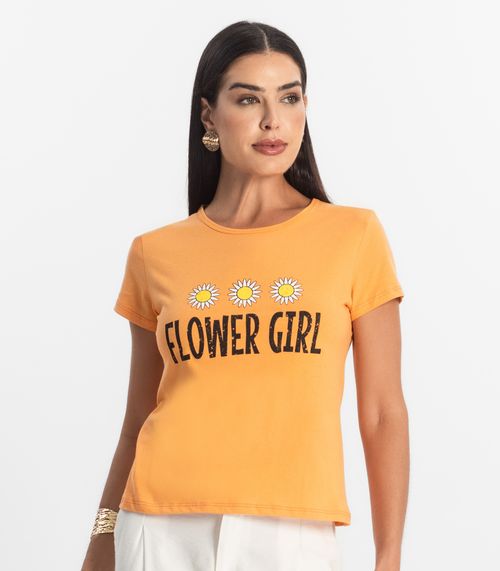 Blusa T-Shirt Feminina Estampada Select Laranja