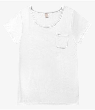 Blusa Feminina Viscotorcion Com Bolso Rovitex Branco