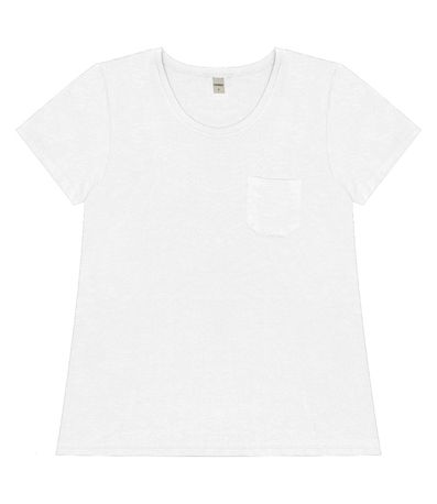 Blusa Feminina Viscotorcion Com Bolso Rovitex Branco