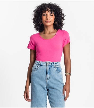 Blusa Feminina Viscotorcion Básica Rovitex Rosa