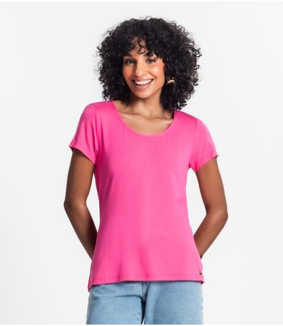 Blusa Feminina Viscotorcion Básica Rovitex Rosa