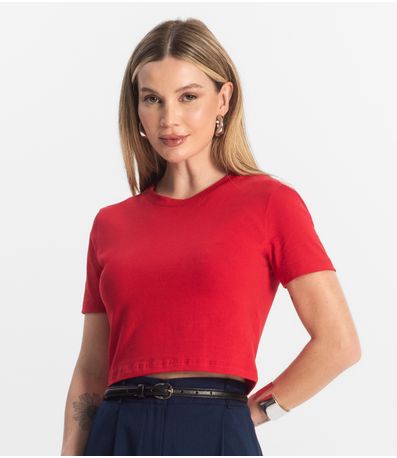 Blusa Básica Feminina Cotton Leve Rovitex Vermelho