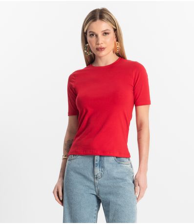 Blusa Básica Feminina Cotton Leve Rovitex Vermelho