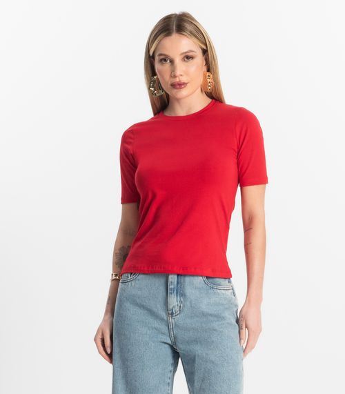 Blusa Básica Feminina Cotton Leve Rovitex Vermelho