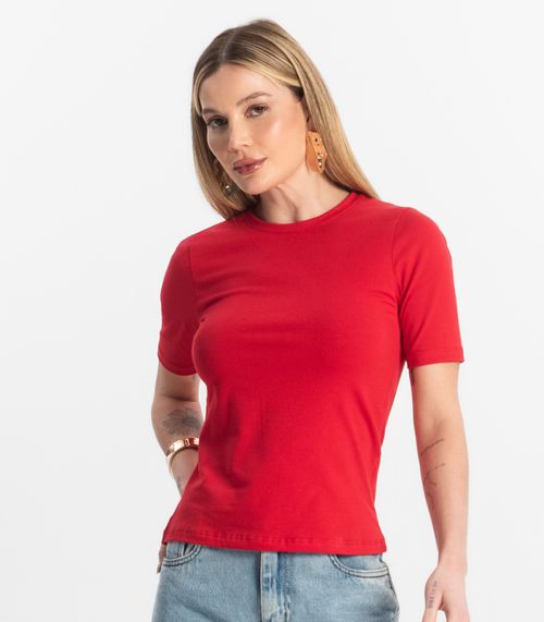 Blusa Básica Feminina Cotton Leve Rovitex Vermelho