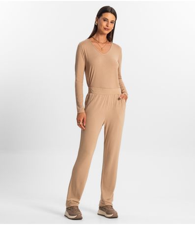 Calça Feminina Em Molecotton Rovitex Marrom