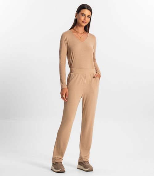 Calça Feminina Em Molecotton Rovitex Marrom
