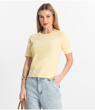Blusa Básica Feminina Cotton Leve Rovitex Amarelo