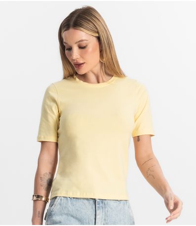 Blusa Básica Feminina Cotton Leve Rovitex Amarelo