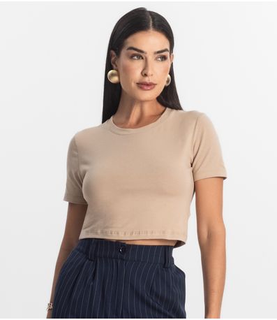 Blusa Básica Feminina Cotton Leve Rovitex Marrom