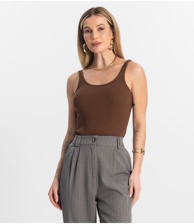 Blusa De Alca Básica Feminina Rovitex Marrom