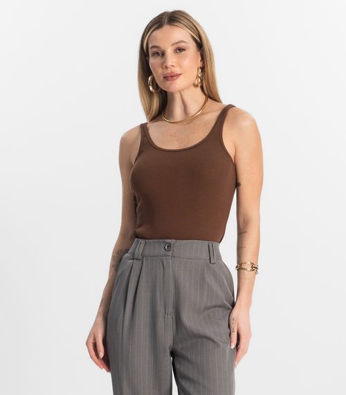 Blusa De Alca Básica Feminina Rovitex Marrom
