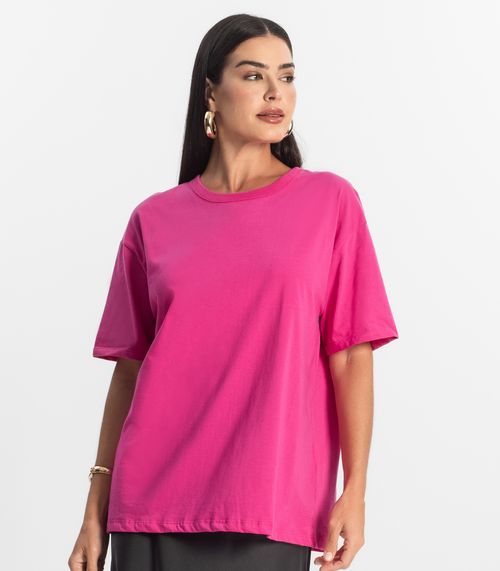 T-Shirt Over Básica Feminina Rovitex Rosa