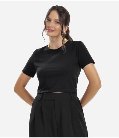 Blusa Básica Feminina Cotton Leve Rovitex Preto