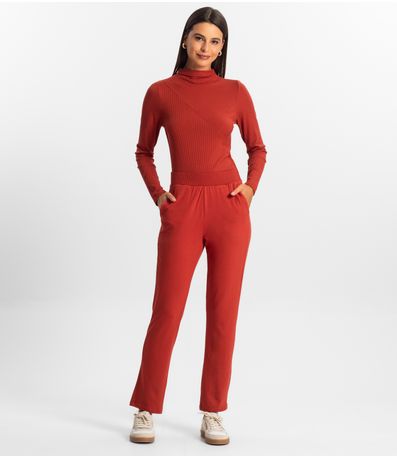 Calça Feminina Em Molecotton Rovitex Vermelho