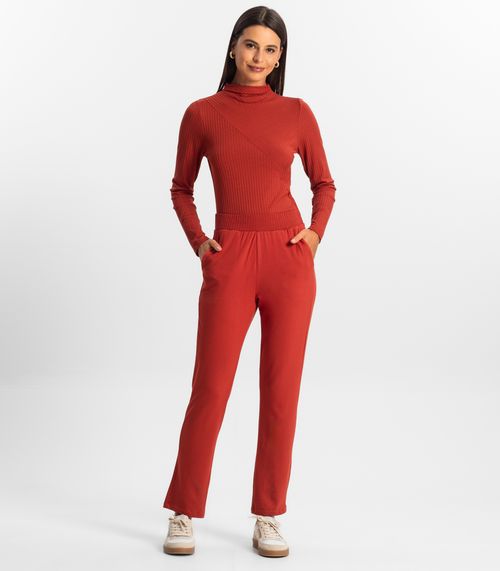 Calça Feminina Em Molecotton Rovitex Vermelho