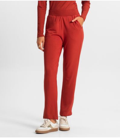 Calça Feminina Em Molecotton Rovitex Vermelho
