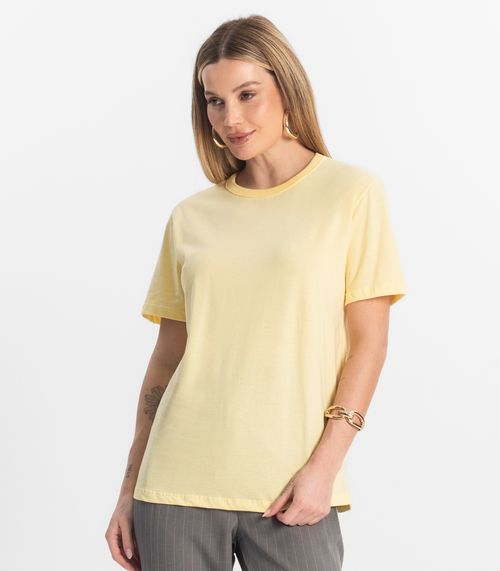 Blusa Básica Feminina Meia Malha Rovitex Amarelo