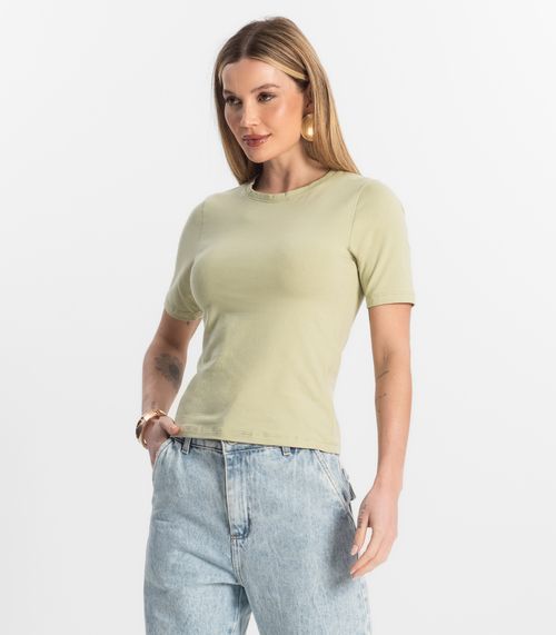 Blusa Básica Feminina Cotton Leve Rovitex Verde
