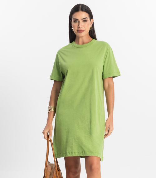 Vestido Básico T-Shirt Feminino Rovitex Verde