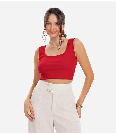 Top Básico Feminino em Ribana Rovitex Vermelho