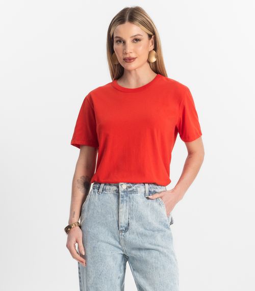 Blusa Básica Feminina Meia Malha Rovitex Laranja
