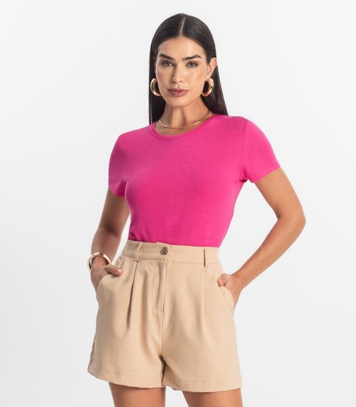 Blusa Feminina Básica Visco Tricot Rovitex Rosa