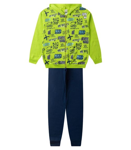 Conjunto De Moletom Masculino Com Capuz Kappes Verde