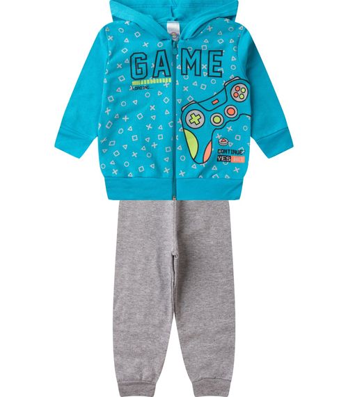 Conjunto De Moletom Infantil Menino Kappes Azul