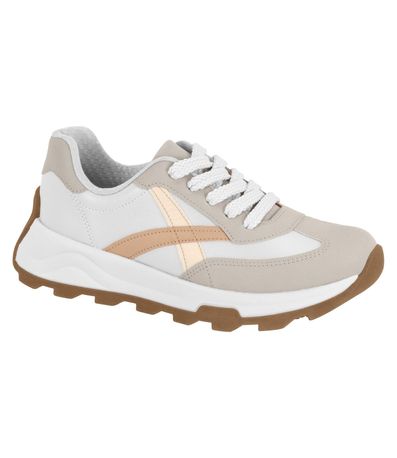 Tênis Feminino Casual Esportivo Beira Rio Bege