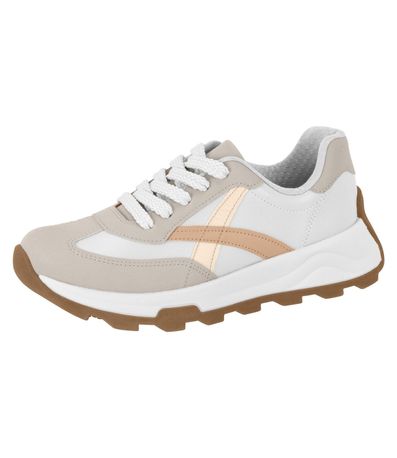 Tênis Feminino Casual Esportivo Beira Rio Bege