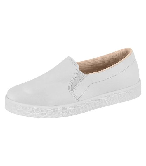 Tênis Feminino Slip On Básico Casual Beira Rio Branco