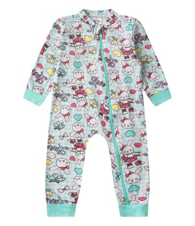 Macacao Infantil Manga Longa Com Ziper Kappes Verde
