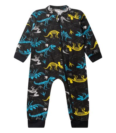 Macacao Infantil Manga Longa Com Ziper Kappes Preto