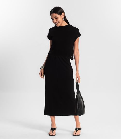 Conjunto Blusa Com Saia Rovitex Preto