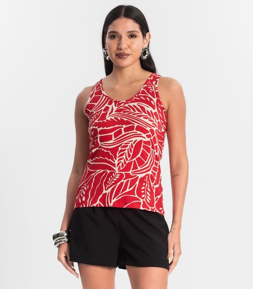 Regata Feminina Estampada Rovitex Vermelho
