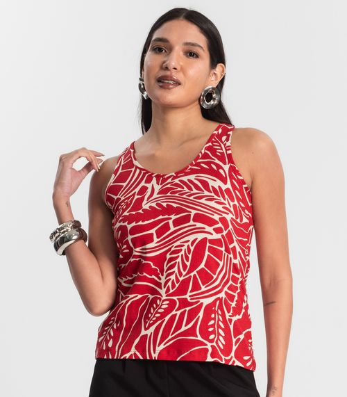 Regata Feminina Estampada Rovitex Vermelho