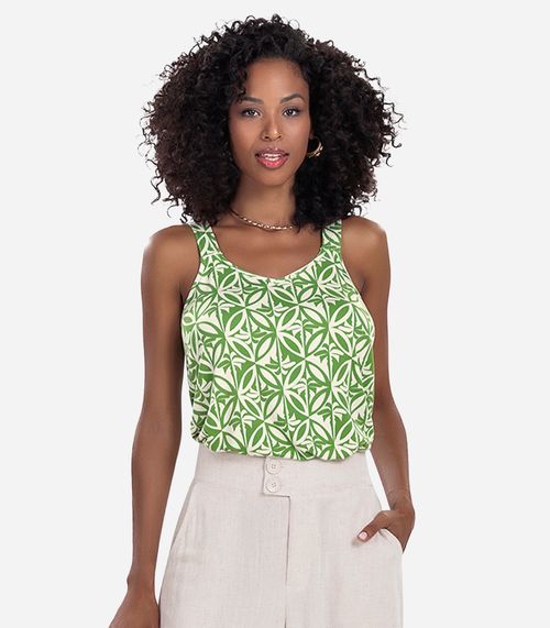 Regata Nadador Estampada Feminina Verde