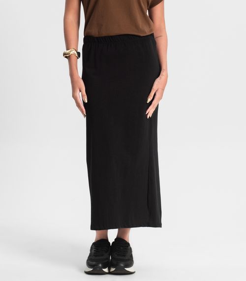 Saia Feminina Midi Malhão Preto