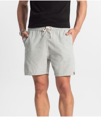 Bermuda Masculina Com Elástico E Bolsos Shift Cinza