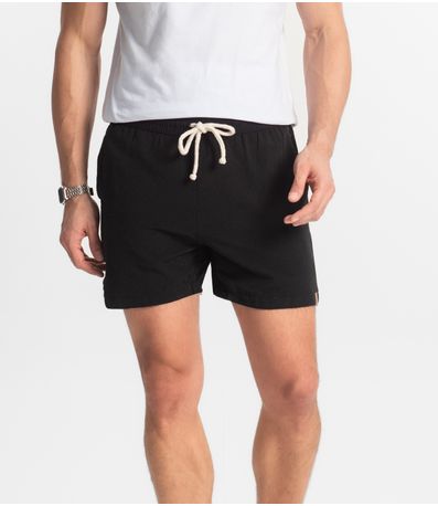 Bermuda Masculina Com Elástico E Bolsos Shift Preto