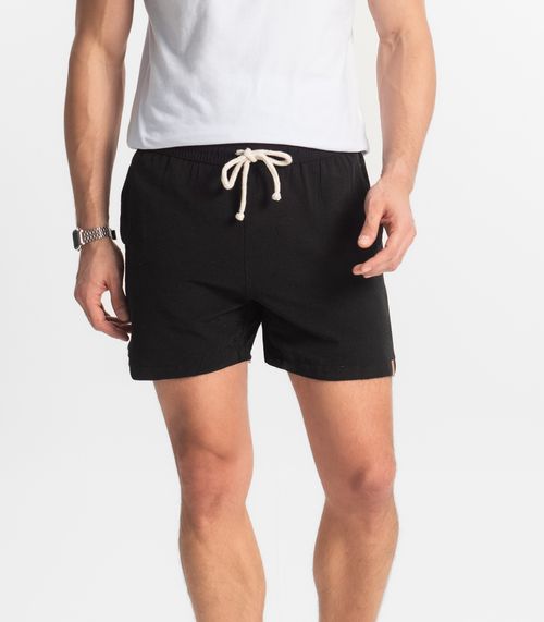 Bermuda Masculina Com Elástico E Bolsos Shift Preto